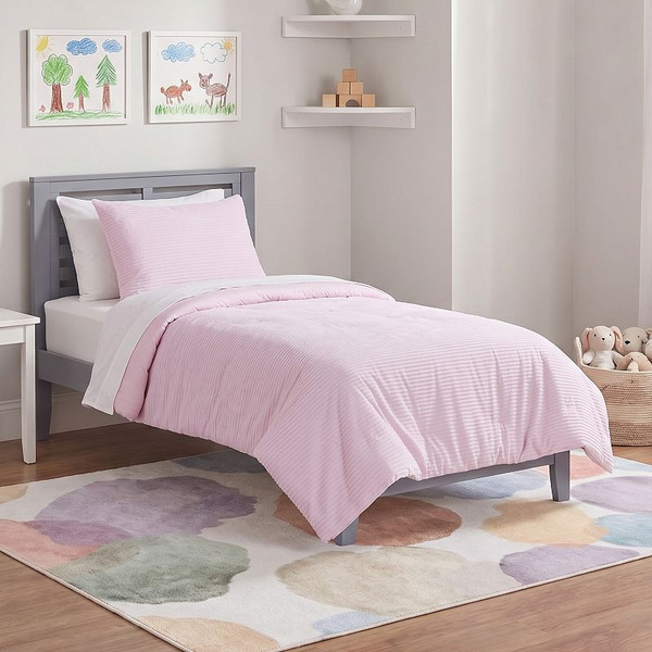 The Big One Kids™ Shay Ribbed Cozy Plush Comforter Set with Shams, Purple