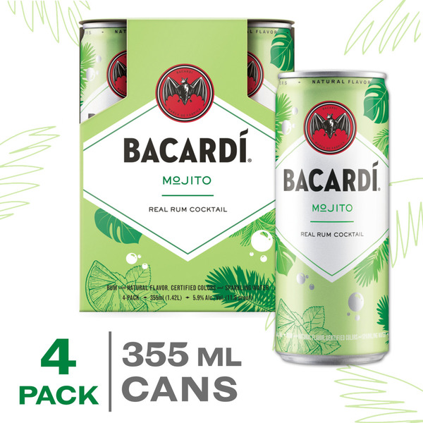 Bacardí® Mojito Ready to Drink Real Rum Cocktail, Gluten Free Same