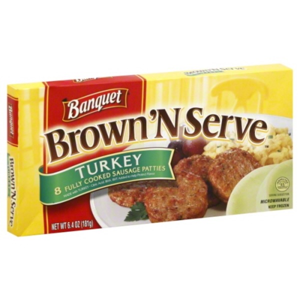 Banquet Brown N Serve Turkey Sausage Patties (8 ct) from HEB Instacart
