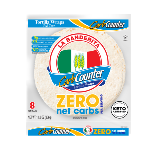 La Banderita Carb Counter 8 Zero Net Carbs Flour Tortillas