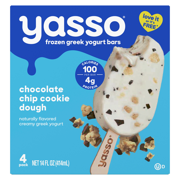 Yasso Frozen Greek Yogurt Bars Chocolate Chip Cookie Dough Bars