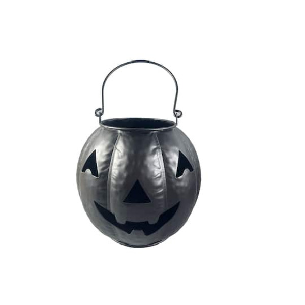 Ashland Galvanized Metal Pillar Candle Jack-O'-Lantern