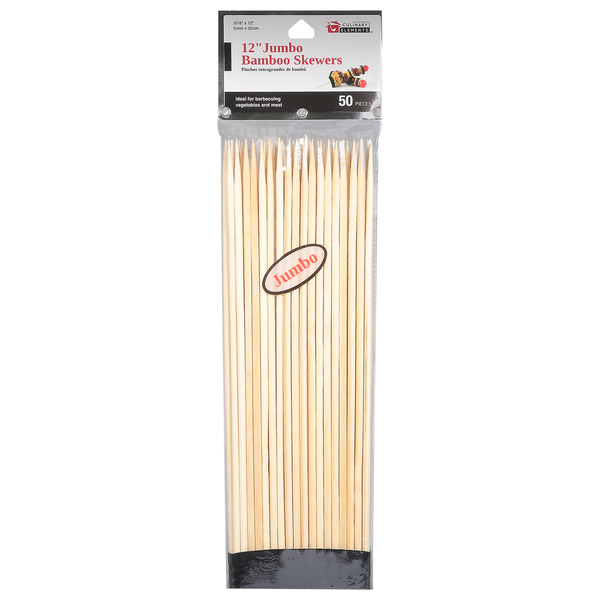 Culinary Elements Skewers, Bamboo, Jumbo, 12 Inch Same-Day