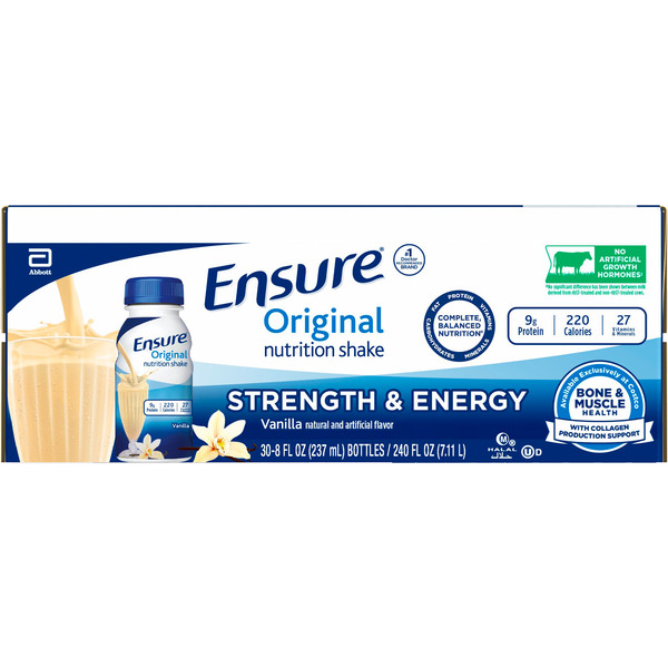 Ensure Original Nutrition Shake, Vanilla, 8 fl oz, 30 ct