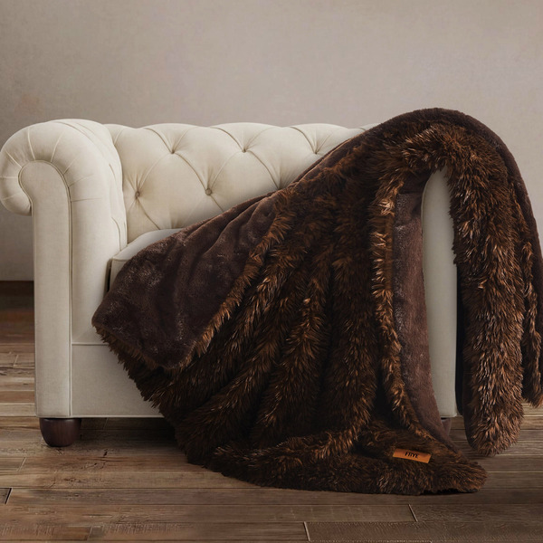 FRYE Arctic Luxe Faux Fur Throw 60" x 70", Assorted Colors