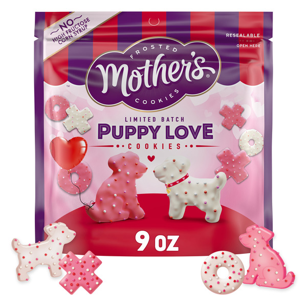 Mother's Limited Batch Puppy Love Cookies, Pink & White Frosted