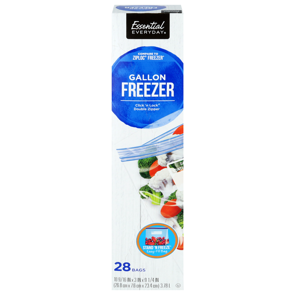 Essential Everyday Freezer Bags - 28 ea Same-Day Delivery