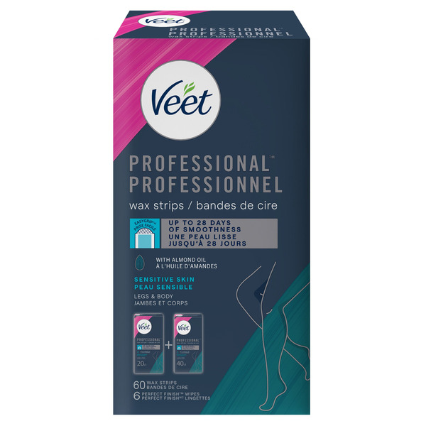 Veet Professional Wax Strips, Sensitive Skin - Legs & Body