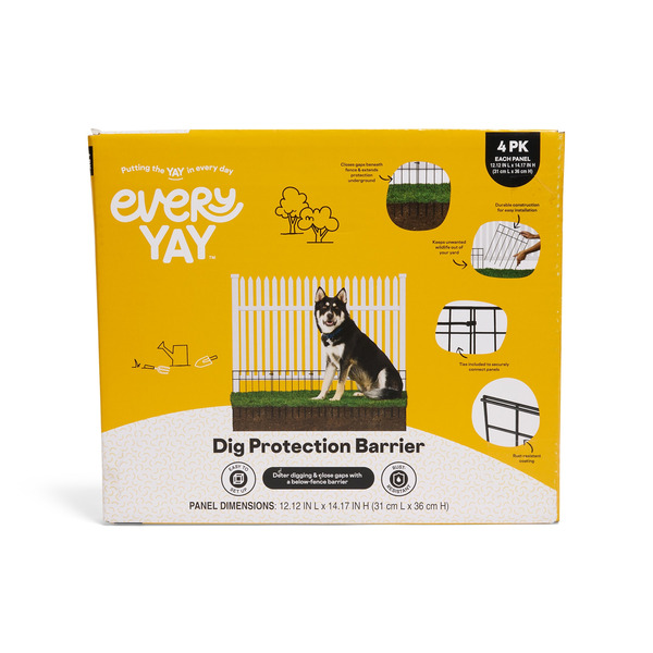 Every Yay Dig Protection Fence Barrier for Dogs, One Size - Black