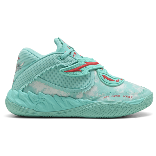 PUMA LaMelo Ball Kids' Grade School MB.05 'Melo World' Basketball Shoes, Size 4.5, Medium/B - Aquatic-For All Time Red