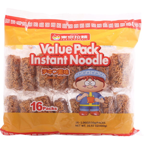 Tokyo Noodle Instant Noodle, Chicken Flavor, Value Pack, 16 Pack