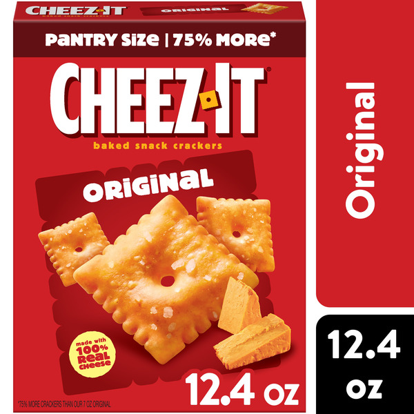 チーズ Cheez-It Original Cheese Crackers, Baked Snack Crackers, 12.4 oz