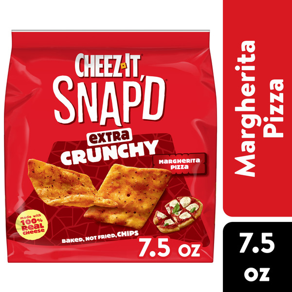 Cheez-It Snap'd Margherita Pizza Cheesy Baked Chips, Extra Crunchy