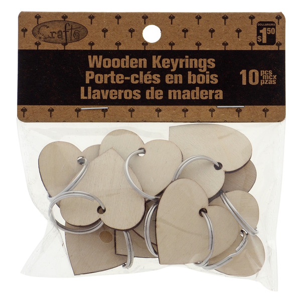 Spring Key Rings Wooden 10 Piece Wooden Key Rings Set Same-Day Delivery | Dollarama