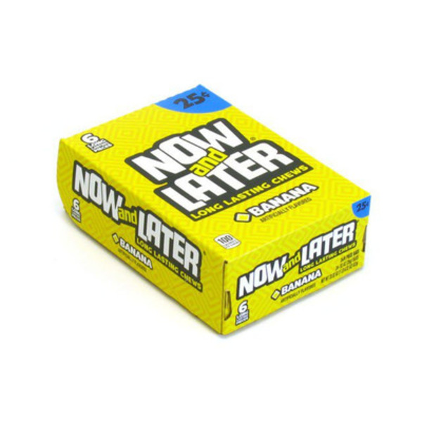 Now & Later - Banana Candy, 25 cent size - 24 ct