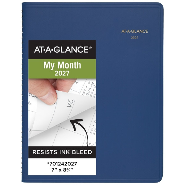 AT-A-GLANCE My Month 2027 Monthly Planner, Medium, 7 x 8 3/4 in - Blue