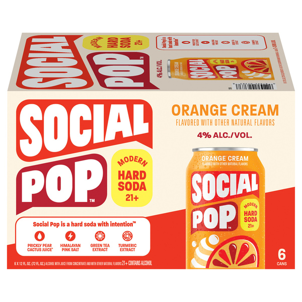 Social Pop Orange Cream Hard Soda Same-Day Pickup | Fareway Meat