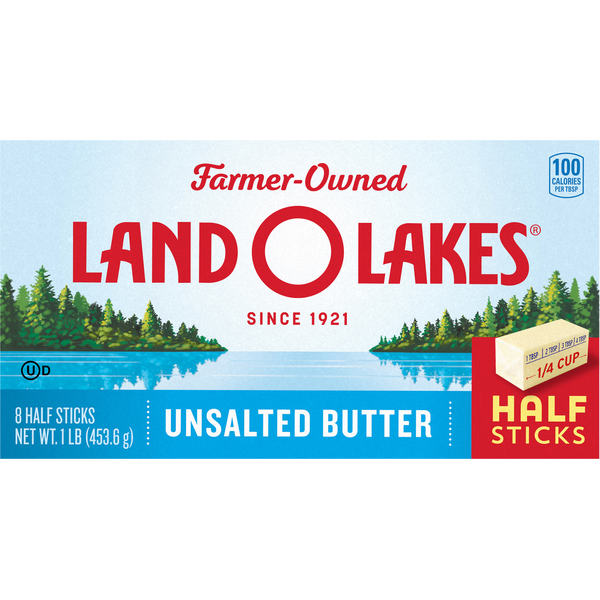 Land O Lakes Butter, Unsalted, Half Sticks