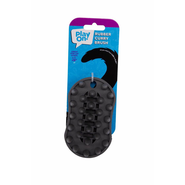 Play On Cat Grooming Rubber Curry Brush