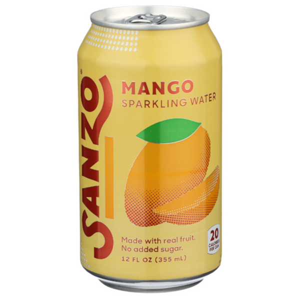 Sanzo Flavored Sparkling Water Mango, Low Calorie Low Sugar Soda