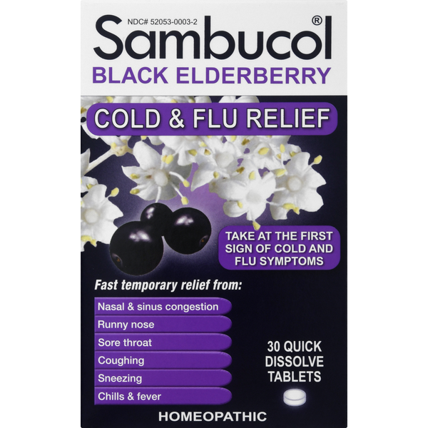 Sambucol Cold & Flu Relief, Black Elderberry, Quick Dissolve Tablets