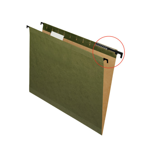 Pendaflex 6152 1/5 Letter Size Green SureHook 5-Tab Hanging File Folders