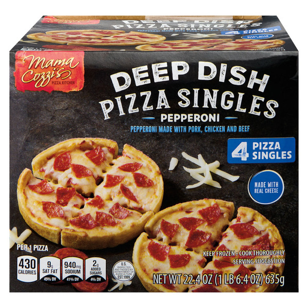 ALDI Mama Cozzi's Pizza Kitchen 4pk Pepperoni Deep Dish Singles