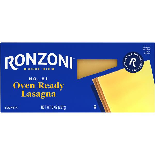 Ronzoni Oven Ready Lasagna No-Boil Pasta for Baking Same-Day