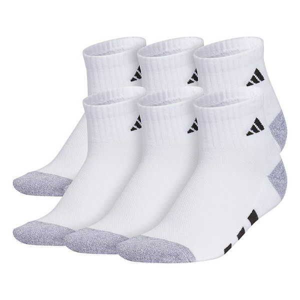 adidas Boys  6-Pk. Quarter Socks, Boy's, Size: 9-11, White