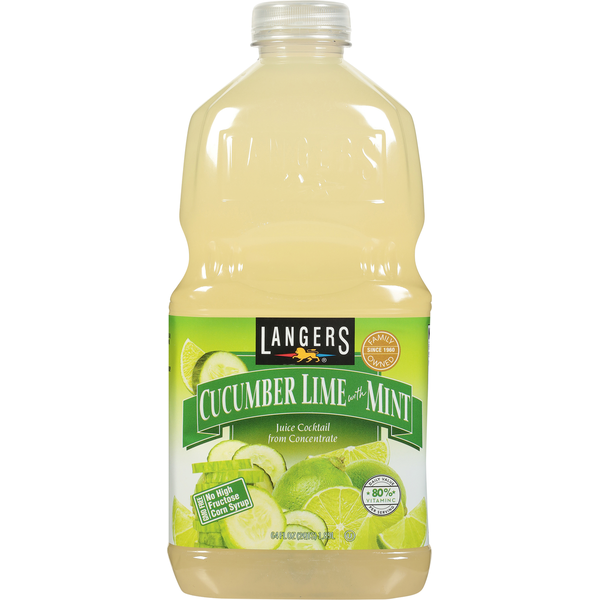 Langers Juice Cocktail, from Concentrate, Cucumber Lime with Mint