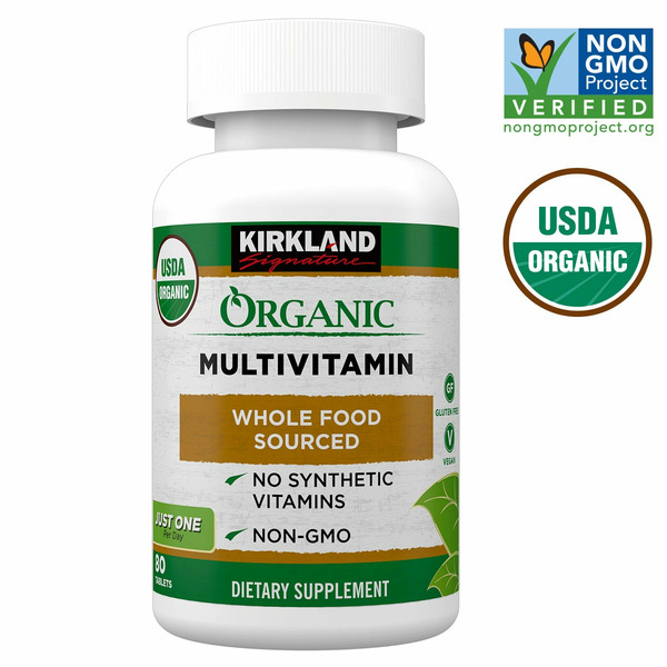 Kirkland Signature USDA Organic Multivitamin, 80 Coated Tablets