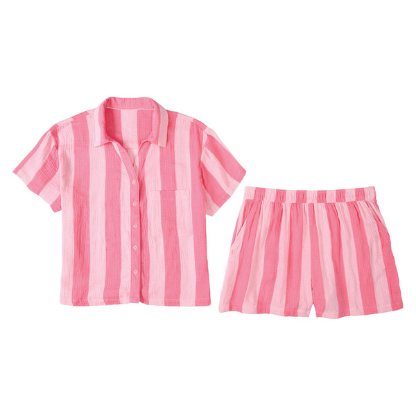 Serra Ls Musselin Shorty PJ Summer, Pink, L Same-Day Delivery or