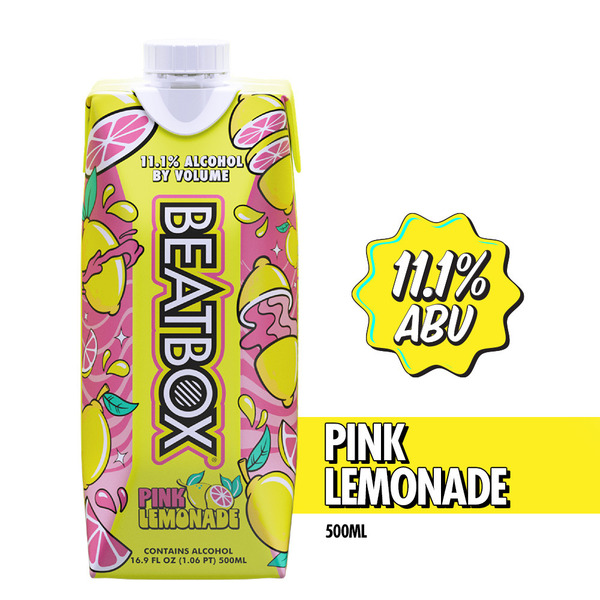 BeatBox Pink Lemonade Wine Cocktail, 11.1% Abv, 500 Ml Tetra Pak
