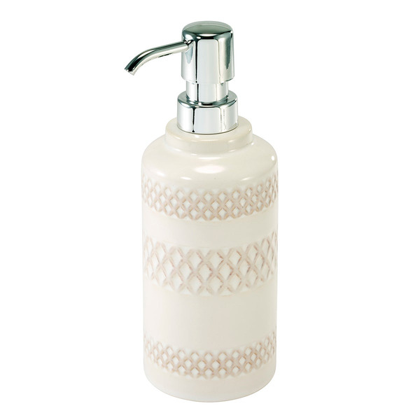 Nicole Miller Ceramic Soap Pump, 3-1/4 x 8-1/2 in - Cream/Ivory