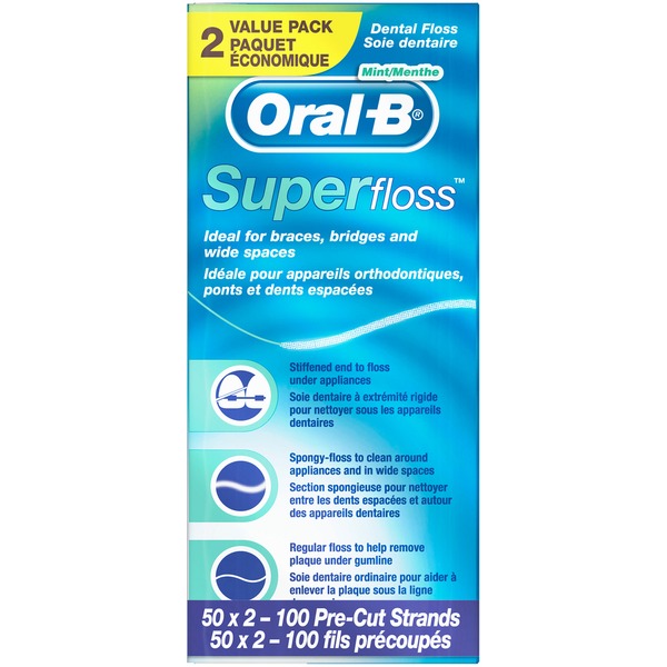 OralB Floss PreCut Strands Dental Floss, Mint (100 ct) from Shoppers
