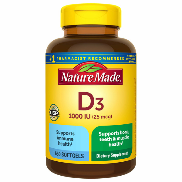 Nature Made Vitamin D3 25 mcg, 650 Softgels