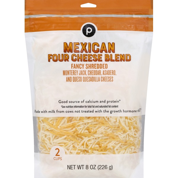 Publix Cheese, Mexican Four Cheese Blend, Fancy Shredded