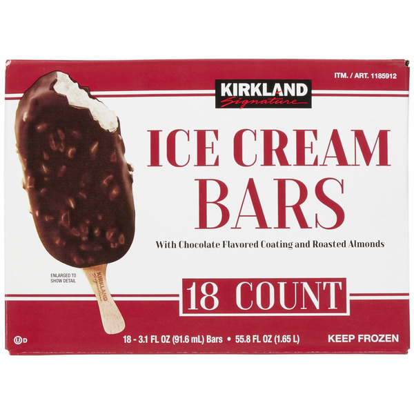 Chocolate Almond Dipped Vanilla Ice Cream Bars, 18 x 3.1 fl oz