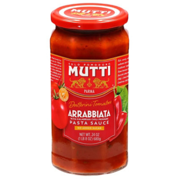 Mutti No Added Sugar Datterini Tomatoes Arrabbiata with Calabrian Chili Peppers Pasta Sauce