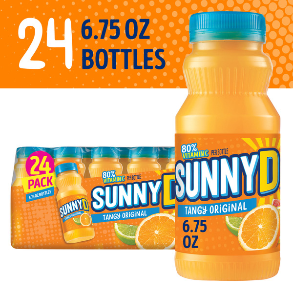 SunnyD Tangy Original Orange Juice Drink, 24 Count, 6.75 FL OZ Bottles