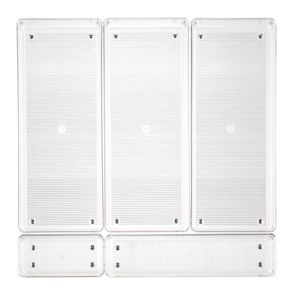 iDesign Linus Drawer Organizer Set - Clear - 5