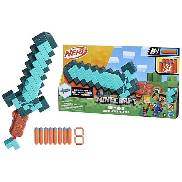 Nerf Minecraft Sword Dart Blaster for Ages 8+