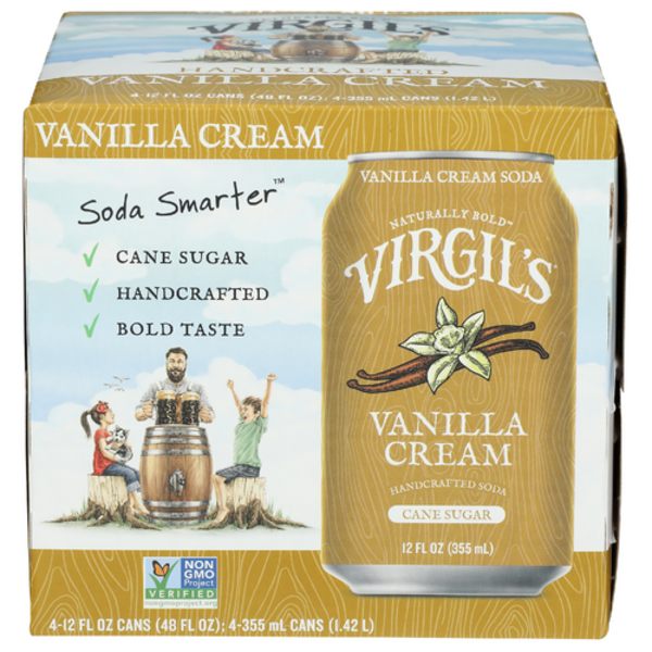 Virgil's Handcrafted Vanilla Cream Soda 4 Pack Same-Day Delivery
