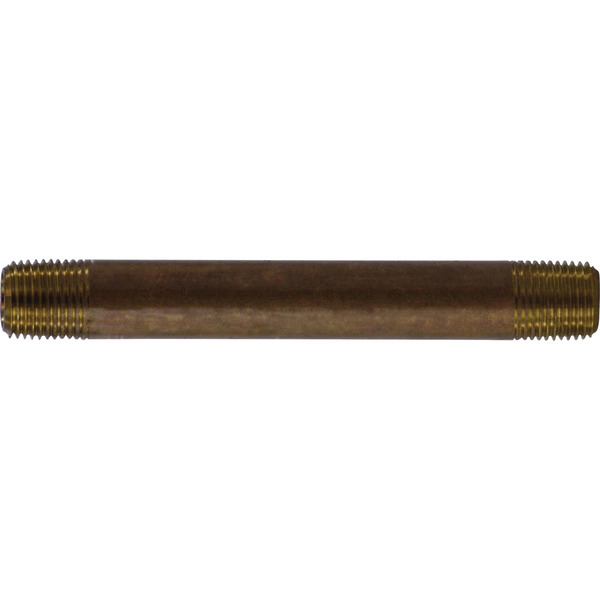 Anderson Metals Red Brass Pipe Nipple, 1/8 x 2 in