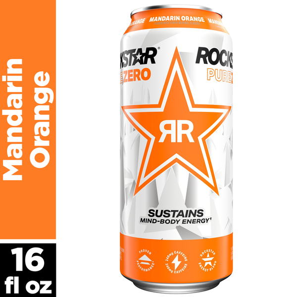Rockstar Pure Zero Mandarin Orange Energy Drink Same-Day Delivery