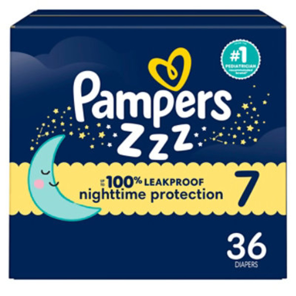 Pampers ZZZ Overnight Diapers, Size 7