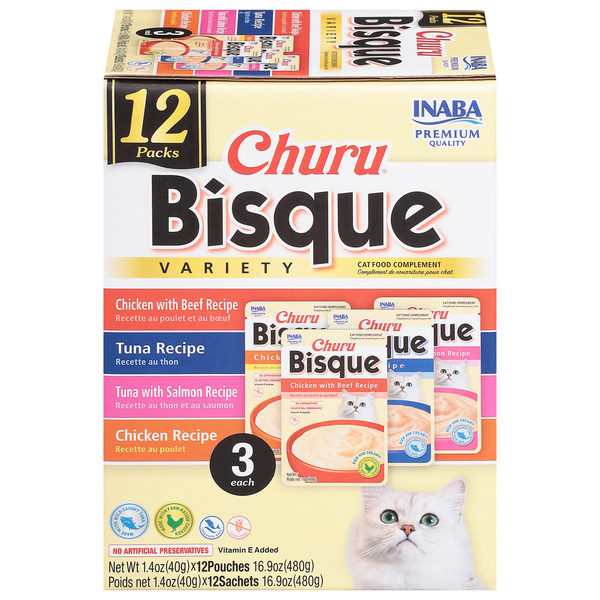 churu様 Inaba Churu Creamy, Lickable Wet Cat Treats, 0.5 oz, 4 Tubes