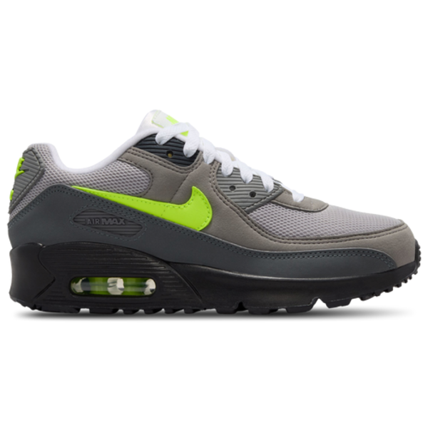 Nike Girls' Air Max 90 Mesh Grade School Shoe, Size 6.5 - Neon Yellow/Anthracite/Black