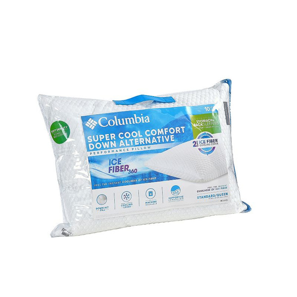 Columbia Ice Fiber Back & Stomach Sleeper Down Alternative Pillow - White