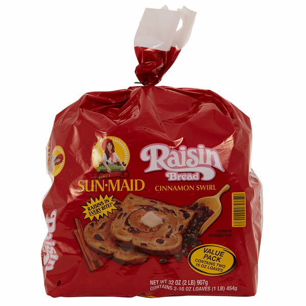 Sun-Maid Raisin Bread Cinnamon Swirl, 16 oz, 2-count